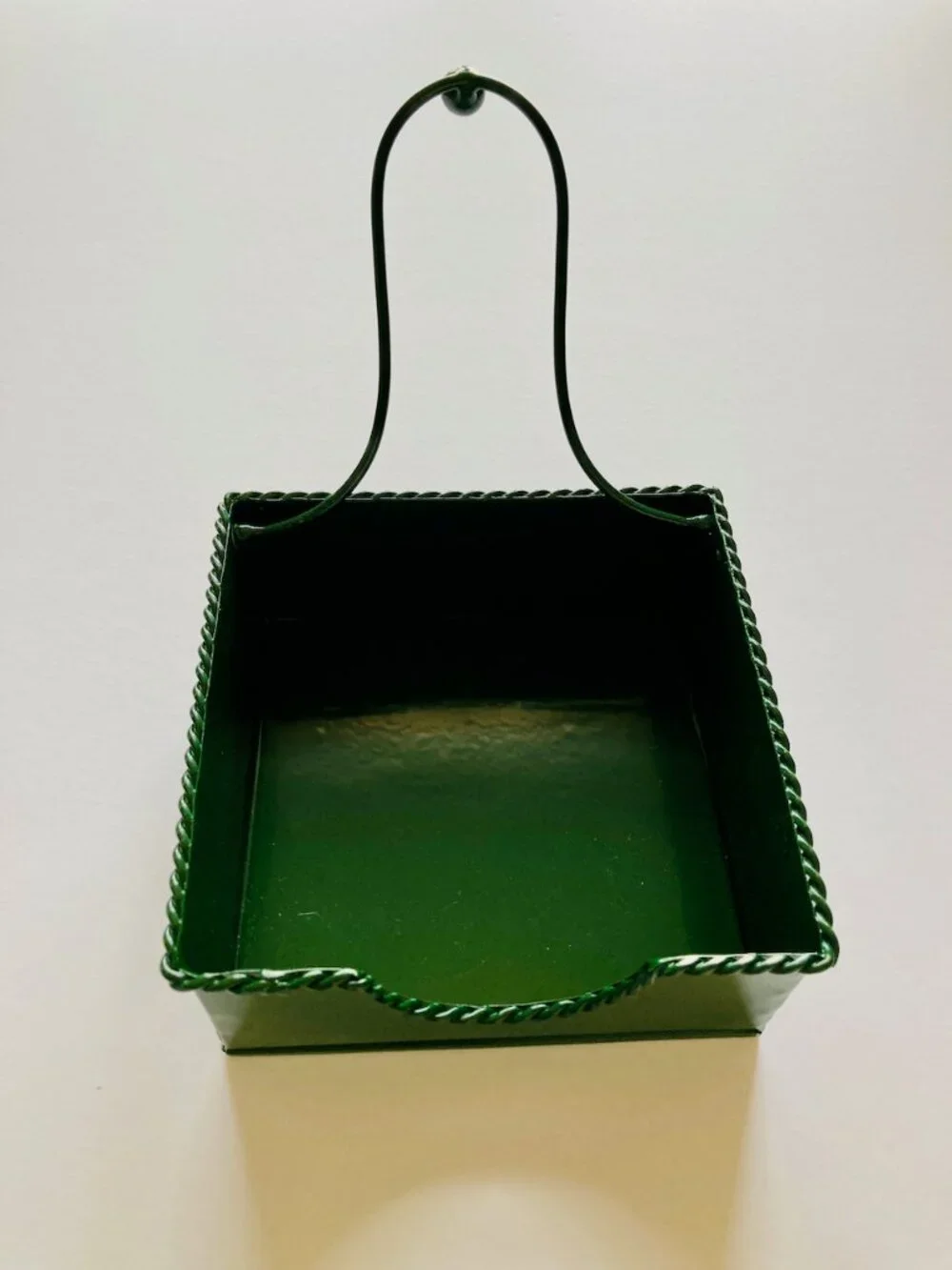 NWT Michel Design Works Cocktail Napkin Holder Green Metal with Keeper 5.5